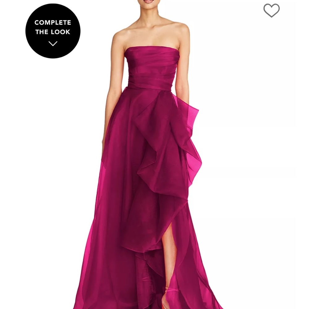 Theia Strapless Fuchsia Gown